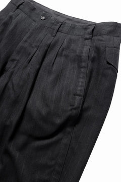 画像をギャラリービューアに読み込む, Y&#39;s for men SIDE TAPE SUIT PANTS / RAYON HEATHER STRIPE (BLACK)
