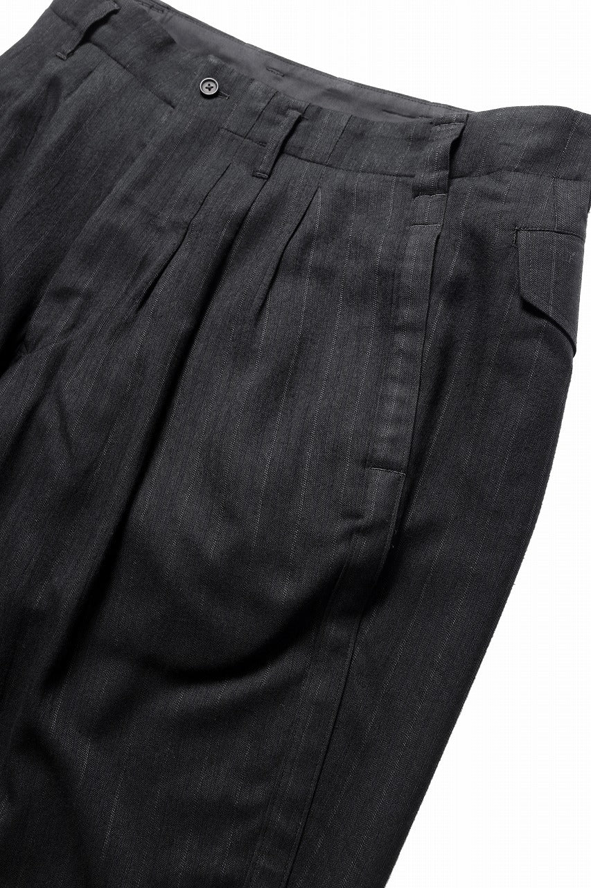 画像をギャラリービューアに読み込む, Y&#39;s for men SIDE TAPE SUIT PANTS / RAYON HEATHER STRIPE (BLACK)