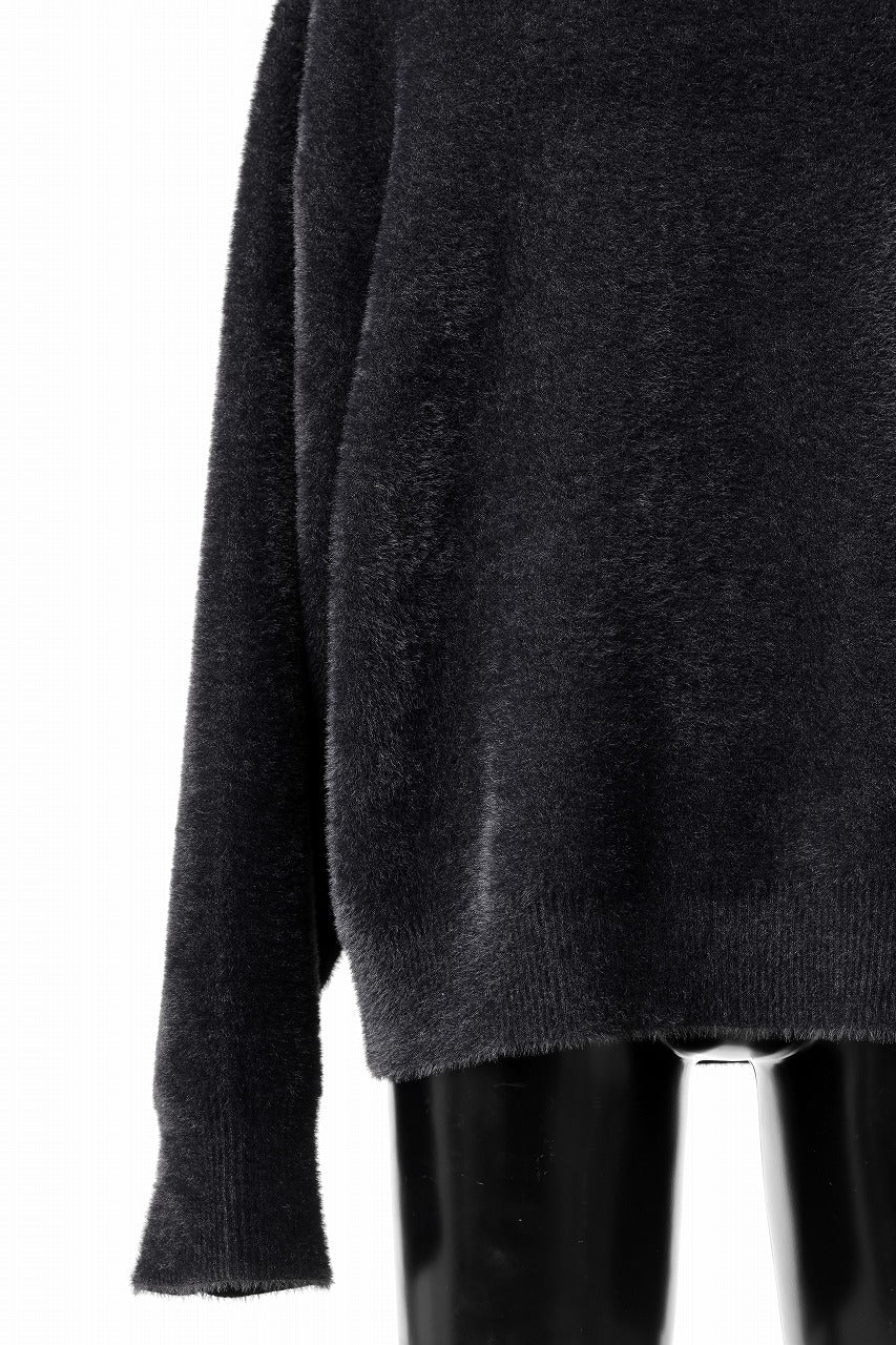 th products Mole Turtle Knit / feather mogol shaggy knit (black)