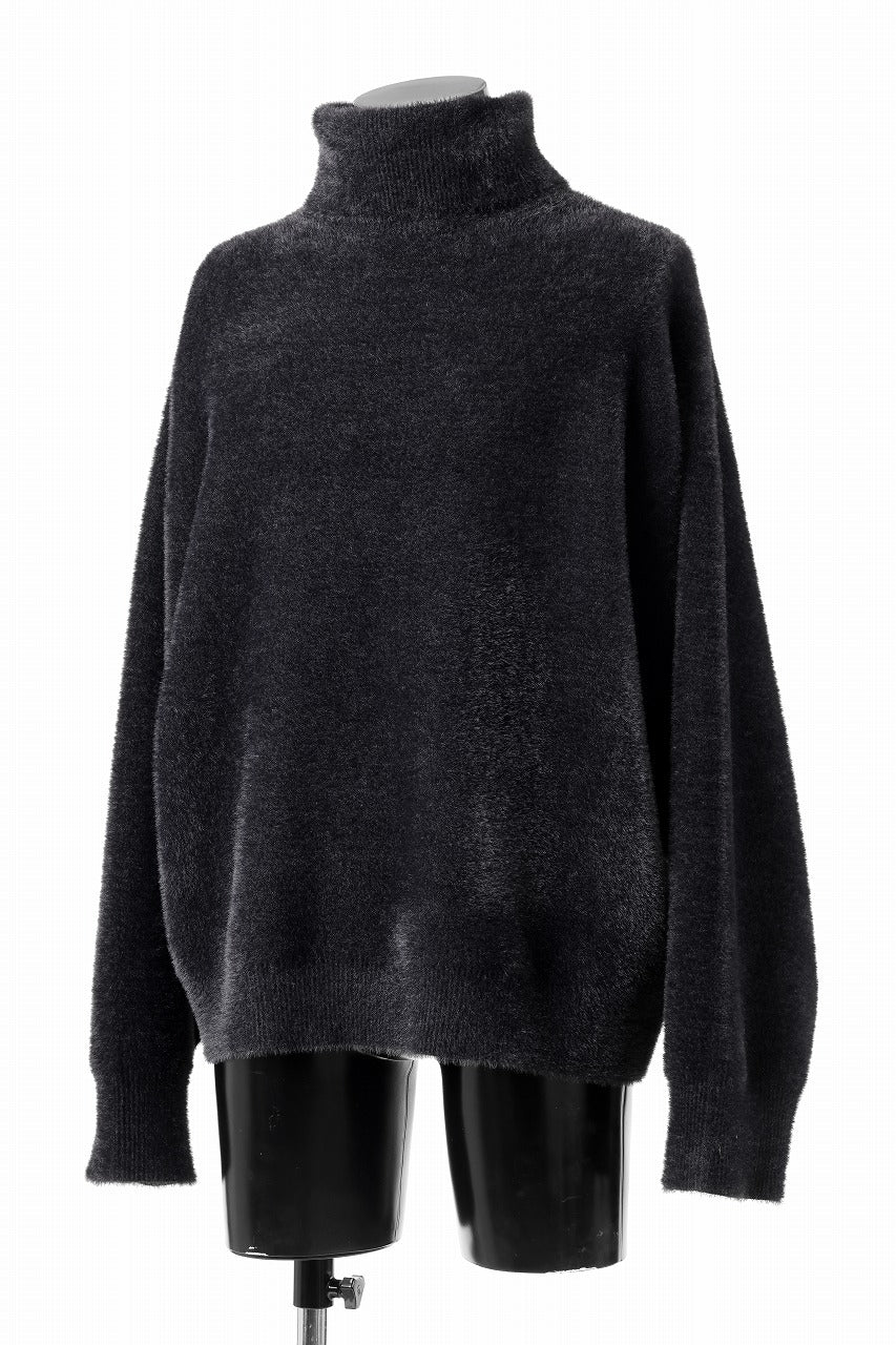 th products Mole Turtle Knit / feather mogol shaggy knit (black)