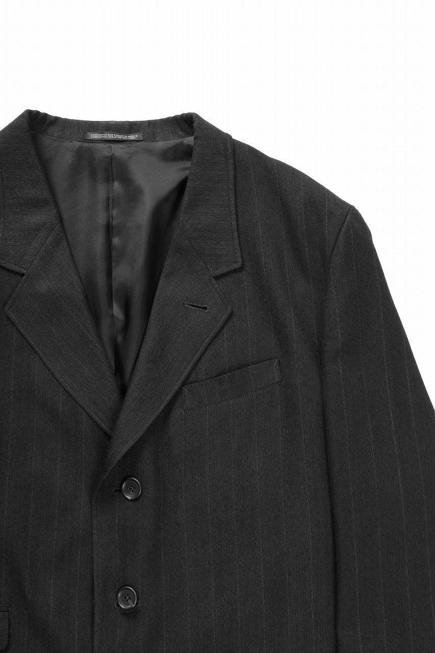 画像をギャラリービューアに読み込む, Y&#39;s for men 3 BUTTONS JACKET / RAYON HEATHER STRIPE (BLACK)