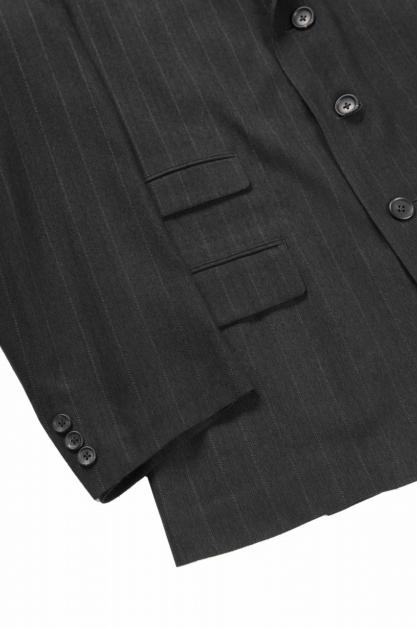 画像をギャラリービューアに読み込む, Y&#39;s for men 3 BUTTONS JACKET / RAYON HEATHER STRIPE (BLACK)