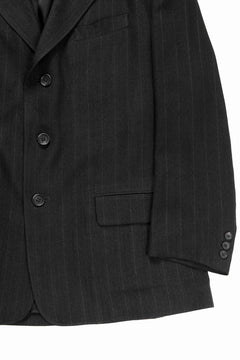 画像をギャラリービューアに読み込む, Y&#39;s for men 3 BUTTONS JACKET / RAYON HEATHER STRIPE (BLACK)