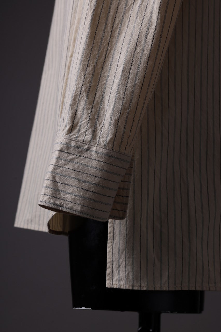 sus-sous sleeping shirts / F-0111 furuhashi / buff cloth (ECRU STRIPE)