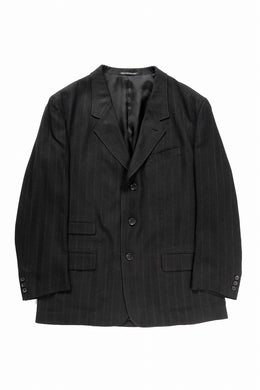 Y's for men 3 BUTTONS JACKET / RAYON HEATHER STRIPE (BLACK)
