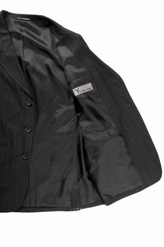 画像をギャラリービューアに読み込む, Y&#39;s for men 3 BUTTONS JACKET / RAYON HEATHER STRIPE (BLACK)