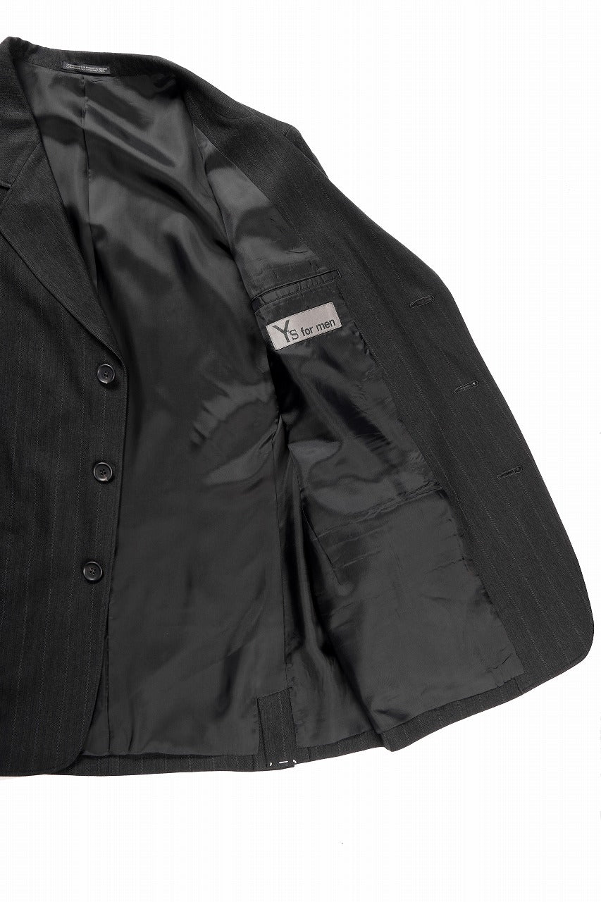 画像をギャラリービューアに読み込む, Y&#39;s for men 3 BUTTONS JACKET / RAYON HEATHER STRIPE (BLACK)
