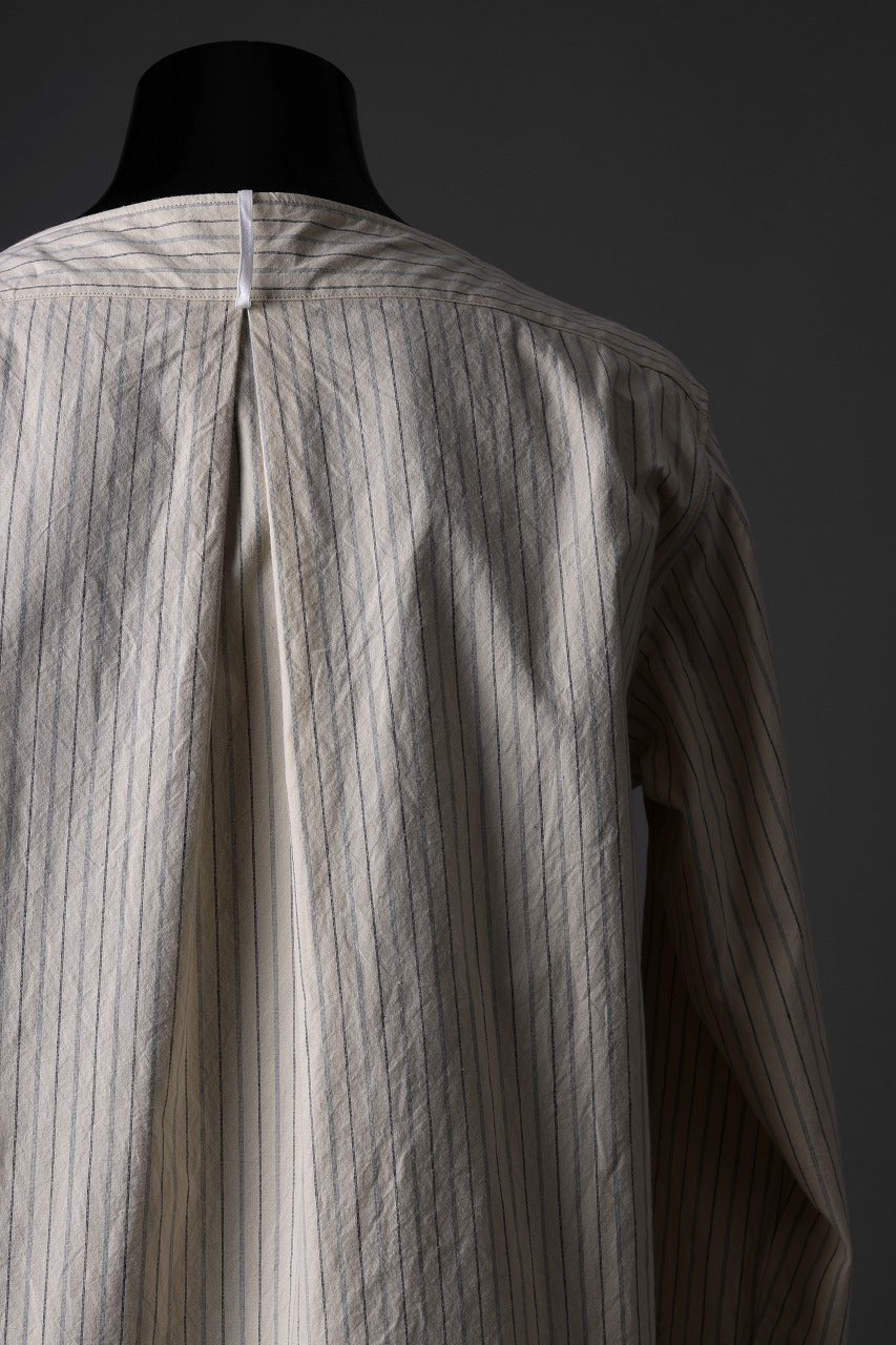 sus-sous sleeping shirts / F-0111 furuhashi / buff cloth (ECRU STRIPE)