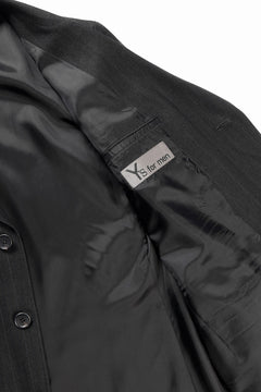画像をギャラリービューアに読み込む, Y&#39;s for men 3 BUTTONS JACKET / RAYON HEATHER STRIPE (BLACK)