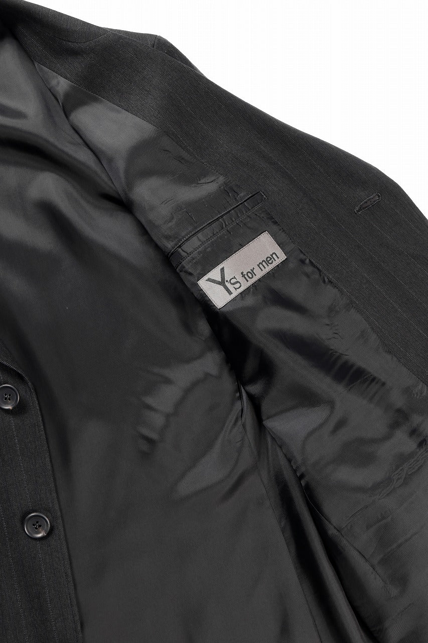 画像をギャラリービューアに読み込む, Y&#39;s for men 3 BUTTONS JACKET / RAYON HEATHER STRIPE (BLACK)