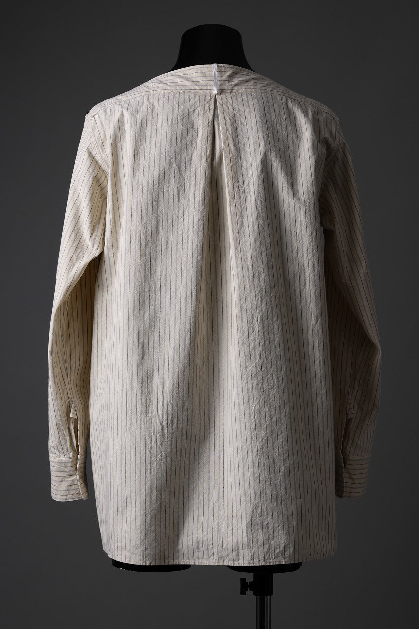 sus-sous sleeping shirts / F-0111 furuhashi / buff cloth (ECRU STRIPE)