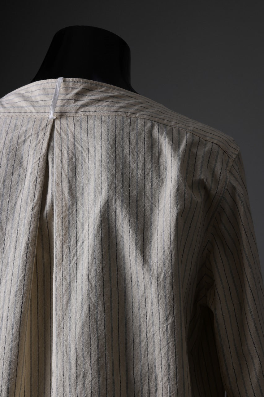 sus-sous sleeping shirts / F-0111 furuhashi / buff cloth (ECRU STRIPE)