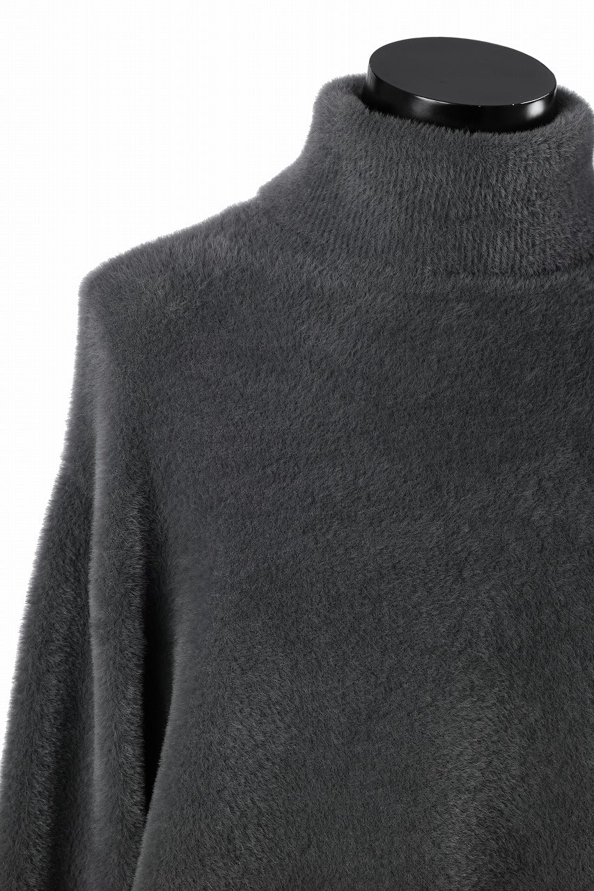 画像をギャラリービューアに読み込む, th products Mole Turtle Knit / feather mogol shaggy knit (gray)