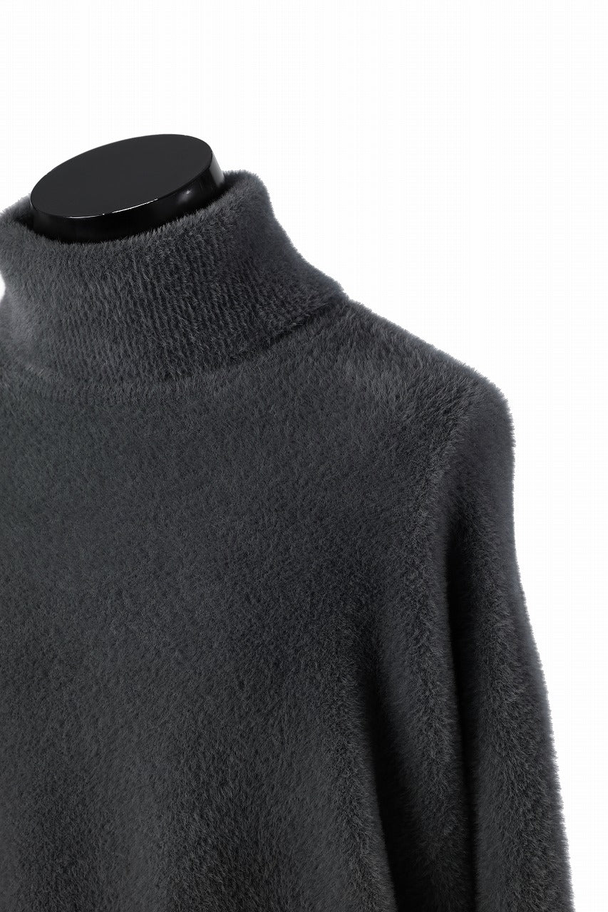 Load image into Gallery viewer, th products Mole Turtle Knit / feather mogol shaggy knit (gray)