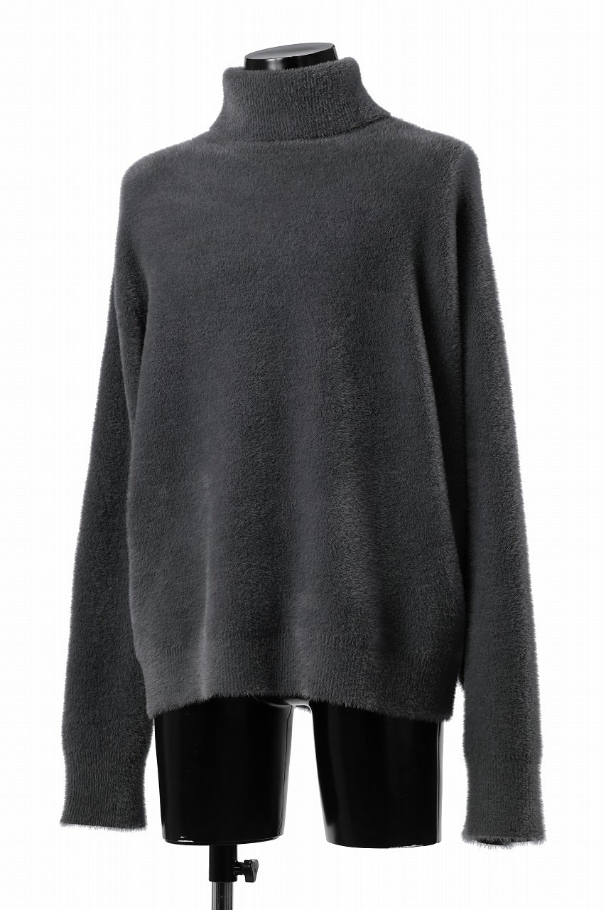 画像をギャラリービューアに読み込む, th products Mole Turtle Knit / feather mogol shaggy knit (gray)