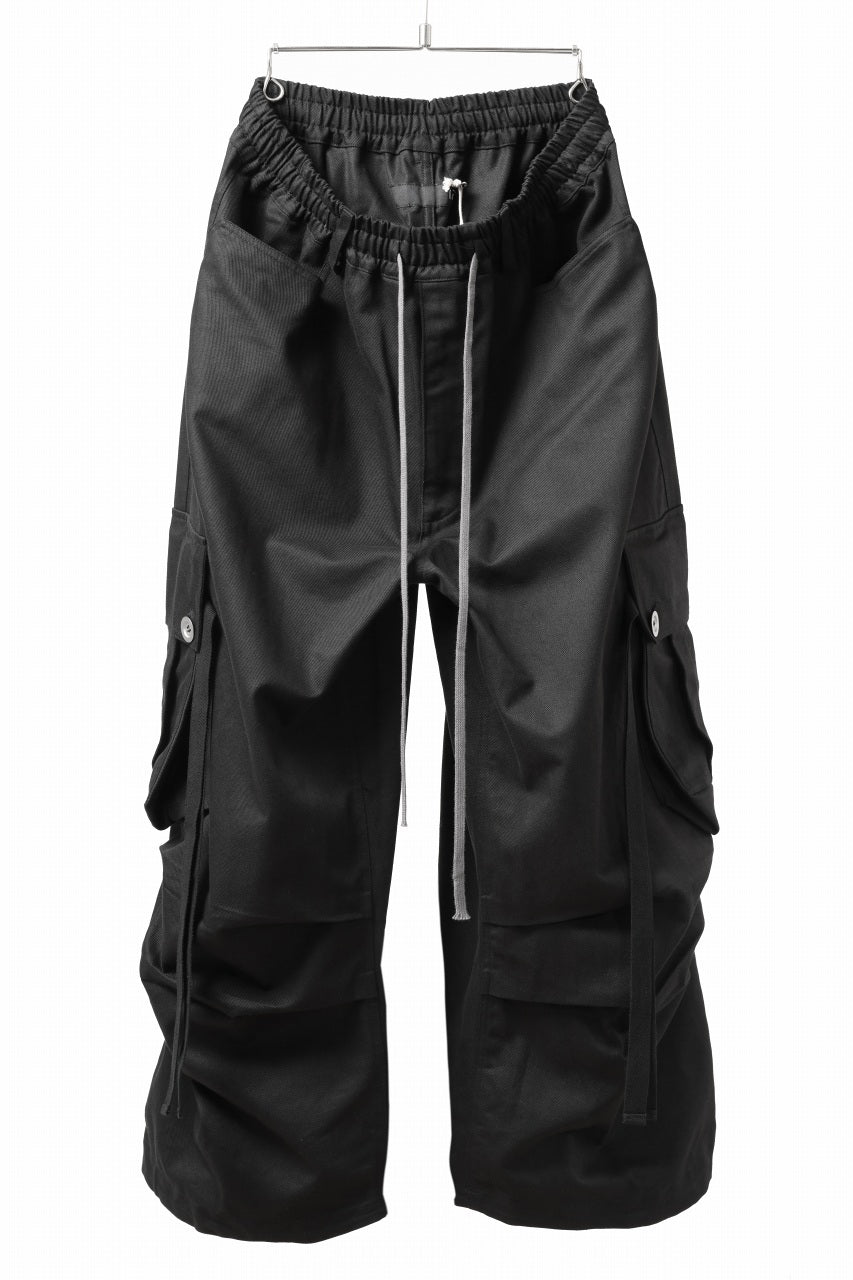 A.F ARTEFACT EXTREME WIDE CARGO PANTS / STRETCH TWILL (BLACK