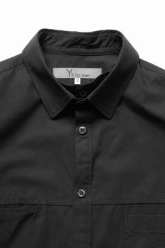 画像をギャラリービューアに読み込む, Y&#39;s for men SPARE COLLAR SHIRT / 40 BROAD COTTON (BLACK)