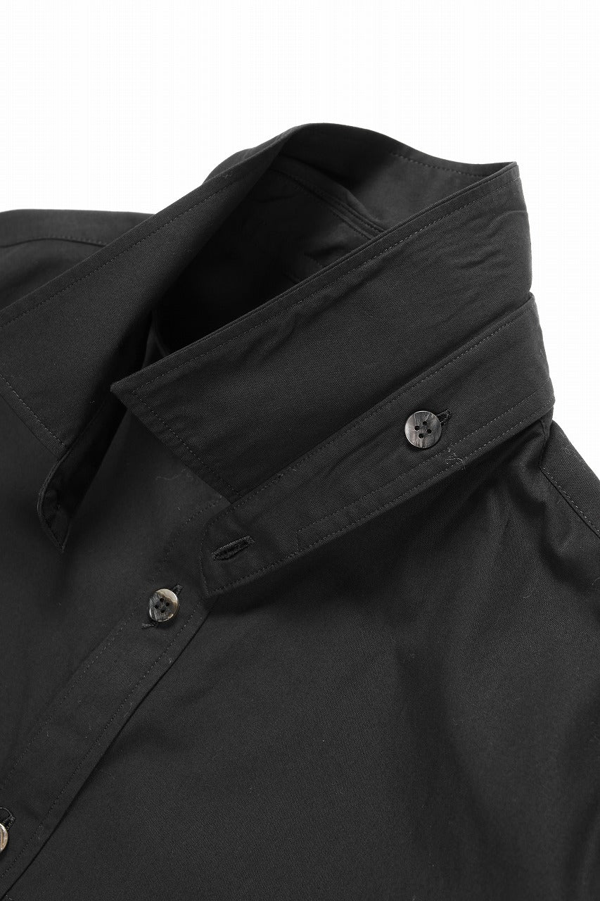 画像をギャラリービューアに読み込む, Y&#39;s for men SPARE COLLAR SHIRT / 40 BROAD COTTON (BLACK)