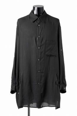 Y's for men BIG SHIRT / CELLULOSE LAWN (BLACK)