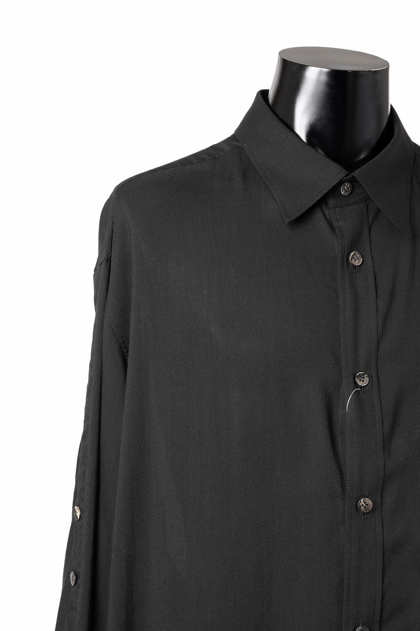 Y's for men BIG SHIRT / CELLULOSE LAWN (BLACK)