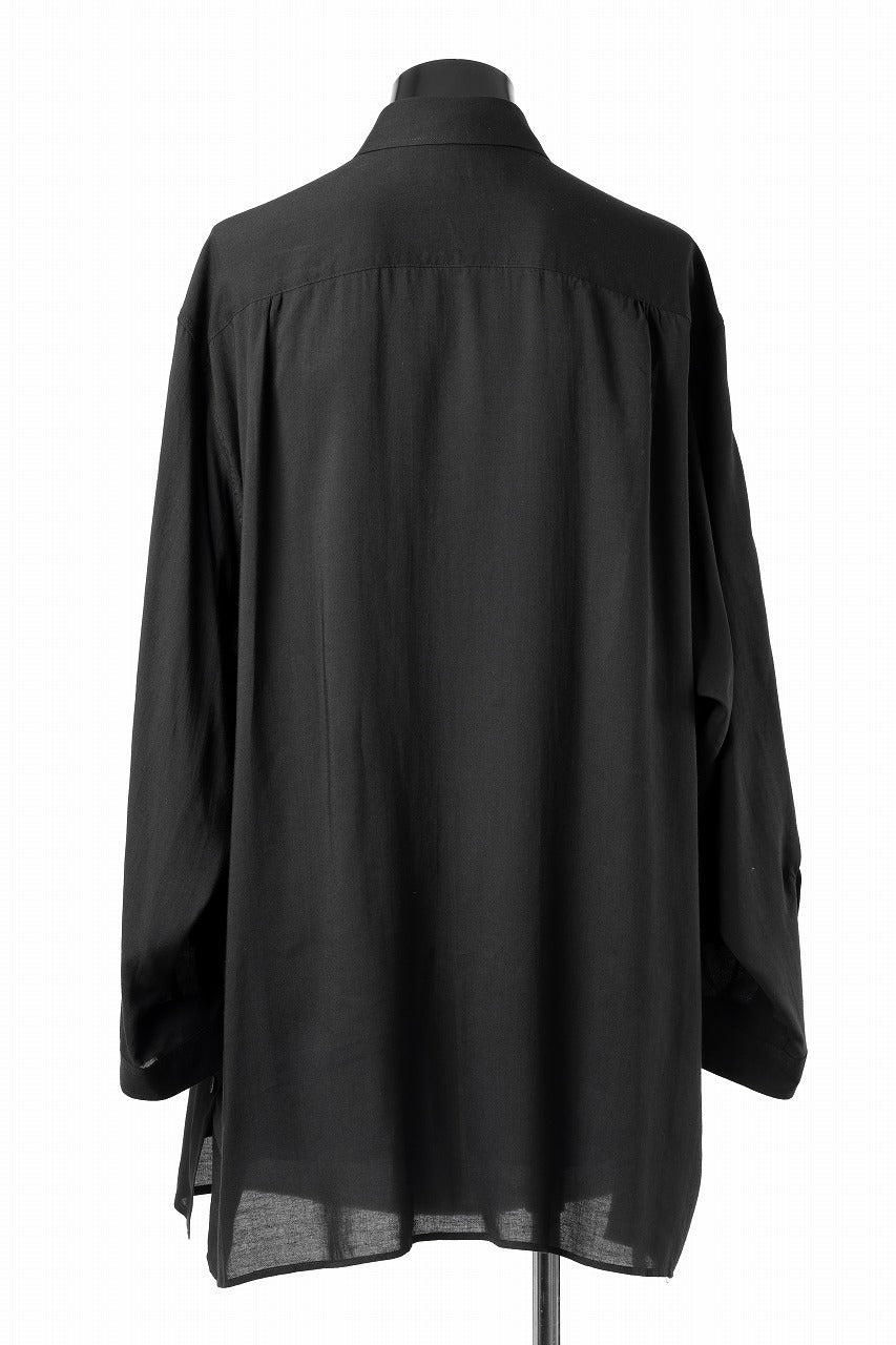 Y's for men BIG SHIRT / CELLULOSE LAWN (BLACK)