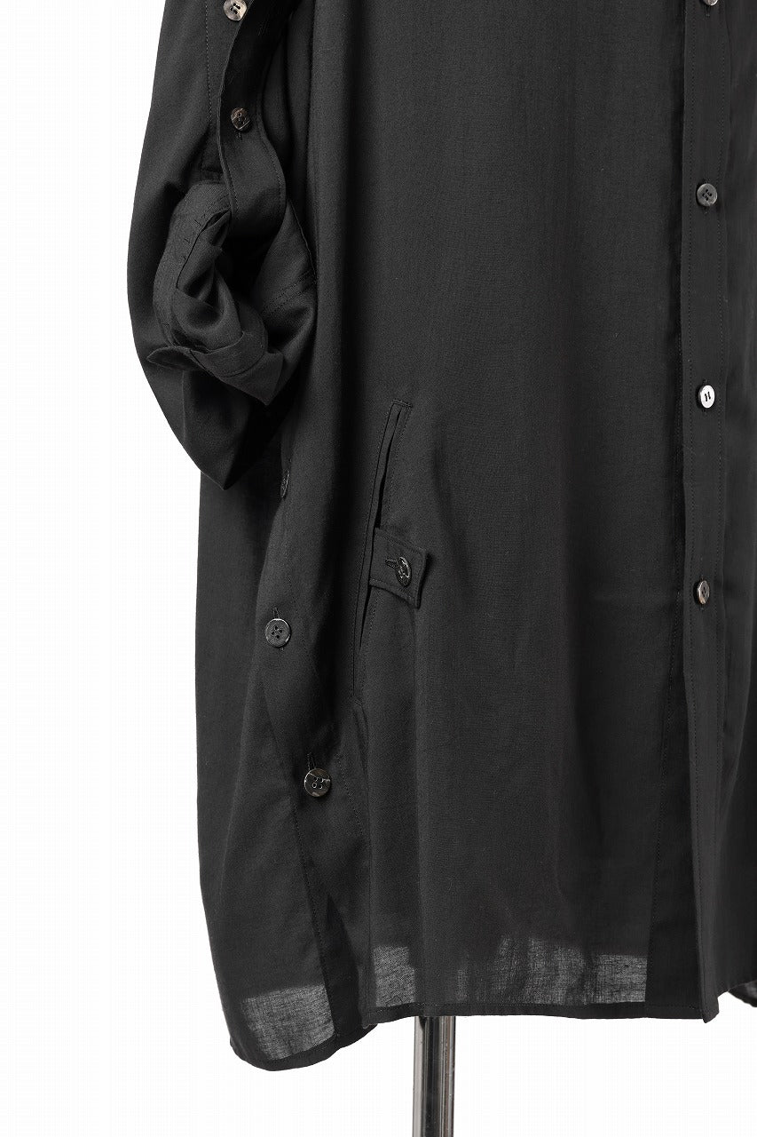 Y's for men BIG SHIRT / CELLULOSE LAWN (BLACK)