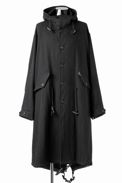 画像をギャラリービューアに読み込む, Y&#39;s for men MODS COAT WITH TOGGLE BUTTON / SMOOTH FLANNEL (BLACK)