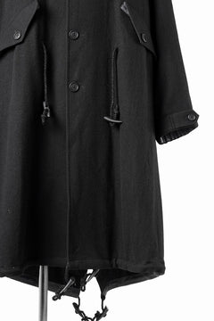 Load image into Gallery viewer, Y&#39;s for men MODS COAT WITH TOGGLE BUTTON / WOOL NYLON FLANNEL (BLACK)