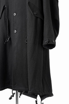 Load image into Gallery viewer, Y&#39;s for men MODS COAT WITH TOGGLE BUTTON / WOOL NYLON FLANNEL (BLACK)