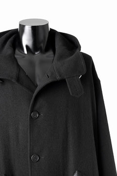 Load image into Gallery viewer, Y&#39;s for men MODS COAT WITH TOGGLE BUTTON / WOOL NYLON FLANNEL (BLACK)