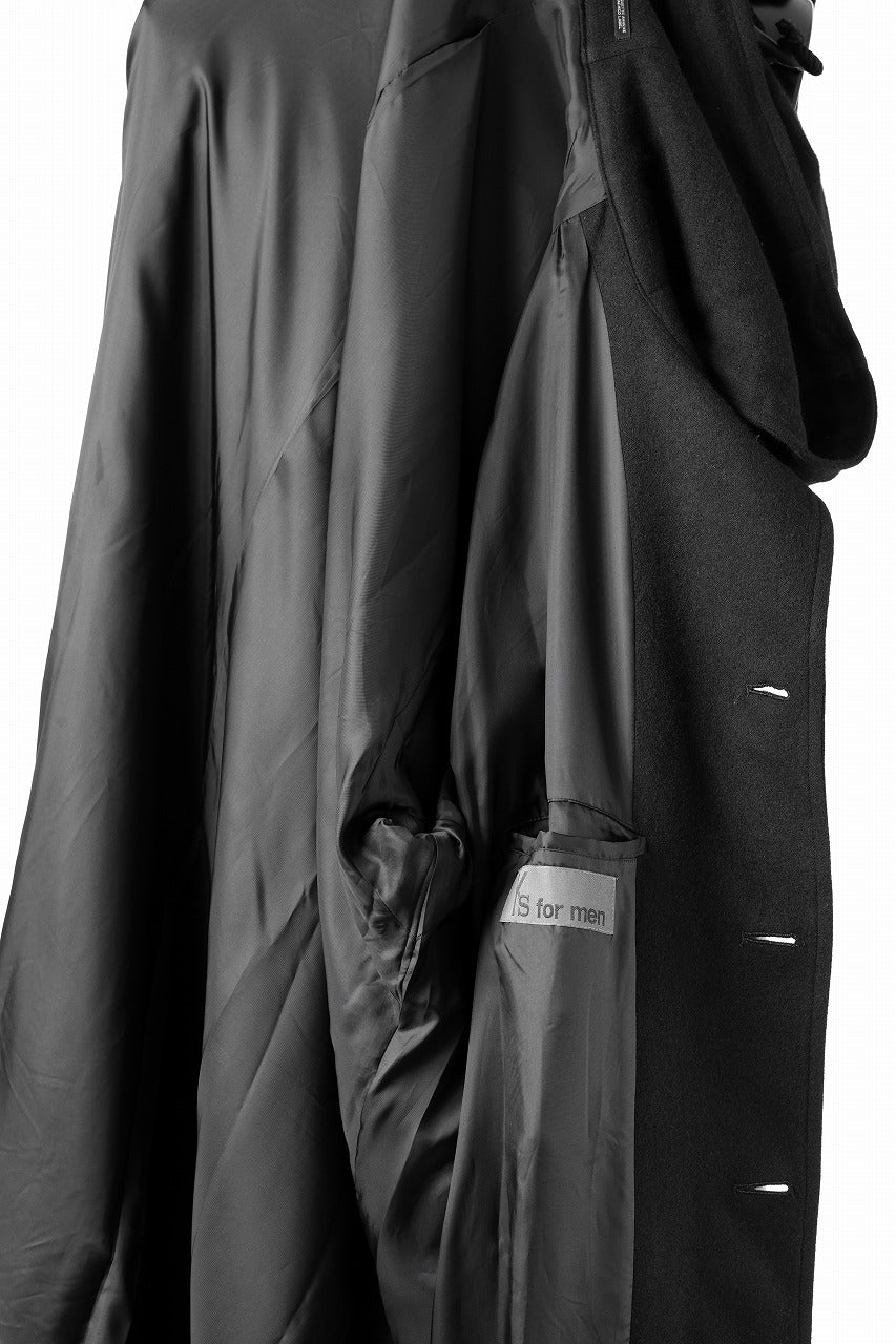 Load image into Gallery viewer, Y&#39;s for men MODS COAT WITH TOGGLE BUTTON / WOOL NYLON FLANNEL (BLACK)