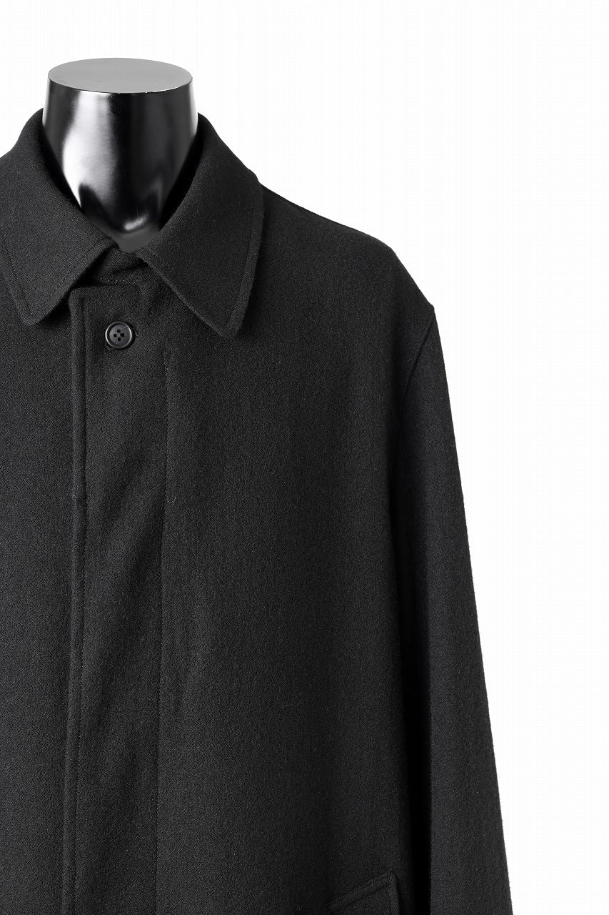 Y's for men  SOUTIEN COLLAR COAT / SMOOTH FLANNEL (BLACK)