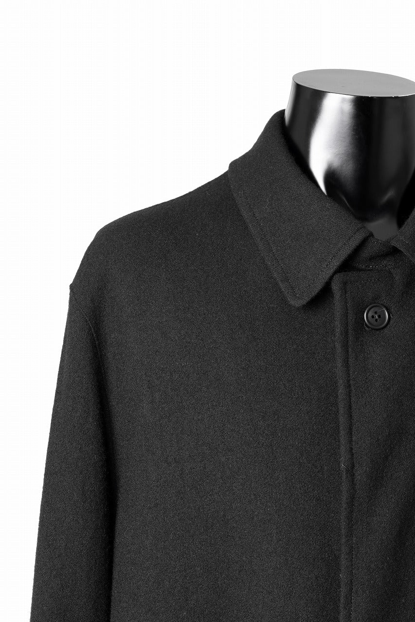 Y's for men  SOUTIEN COLLAR COAT / SMOOTH FLANNEL (BLACK)