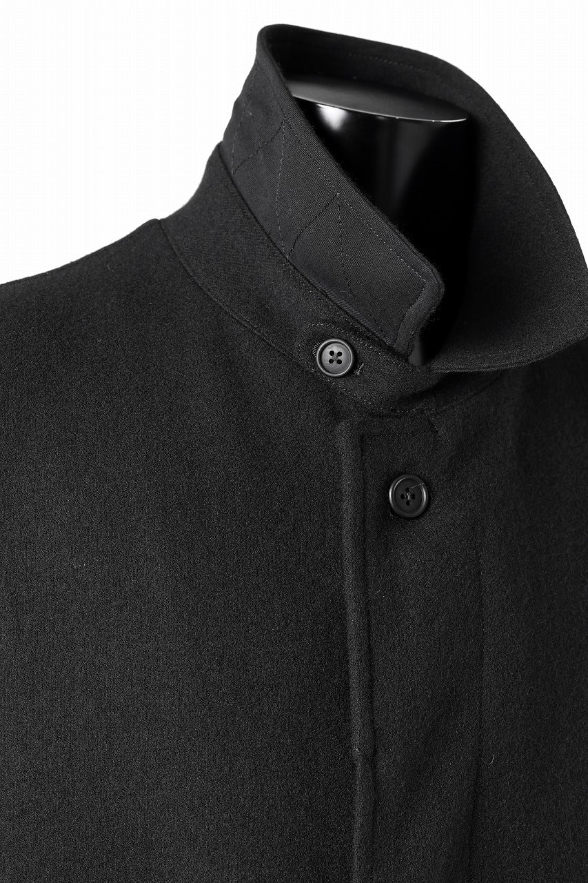 Y's for men  SOUTIEN COLLAR COAT / SMOOTH FLANNEL (BLACK)