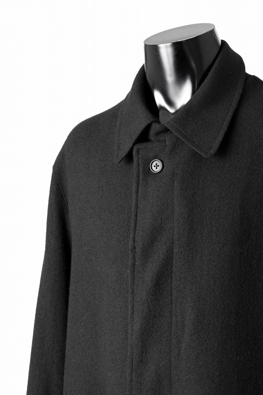 Y's for men  SOUTIEN COLLAR COAT / SMOOTH FLANNEL (BLACK)