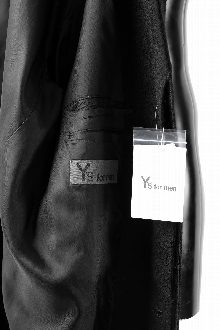 Y's for men  SOUTIEN COLLAR COAT / SMOOTH FLANNEL (BLACK)