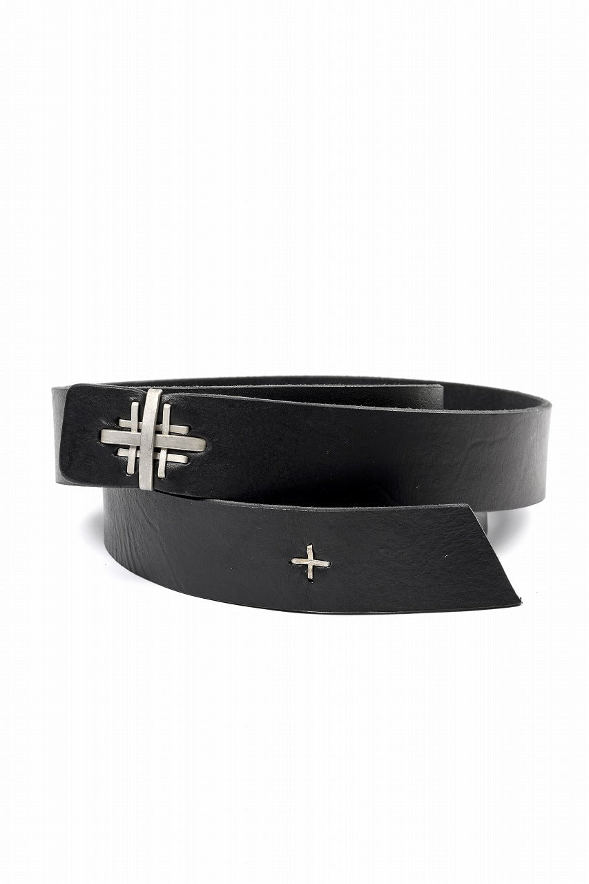 Load image into Gallery viewer, m.a+ double cross buckle medium belt / EX+1D GR3,0 (BLACK)