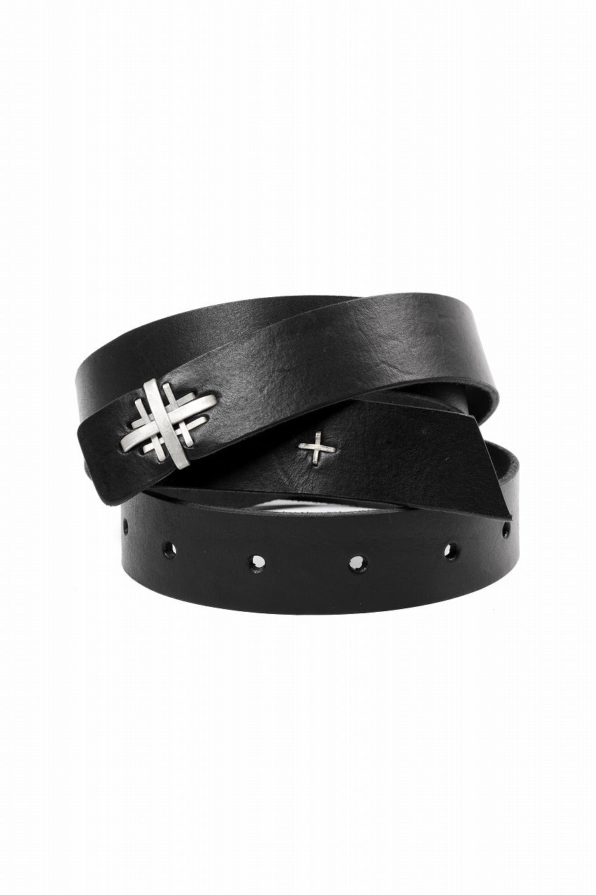 Load image into Gallery viewer, m.a+ double cross buckle medium belt / EX+1D GR3,0 (BLACK)