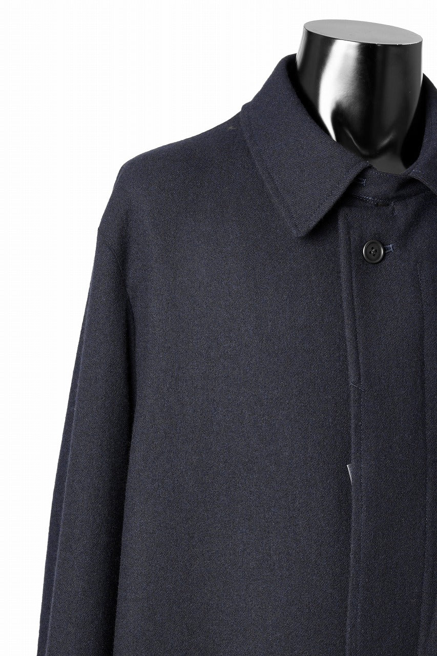 Y's for men  SOUTIEN COLLAR COAT / SMOOTH FLANNEL (NAVY)