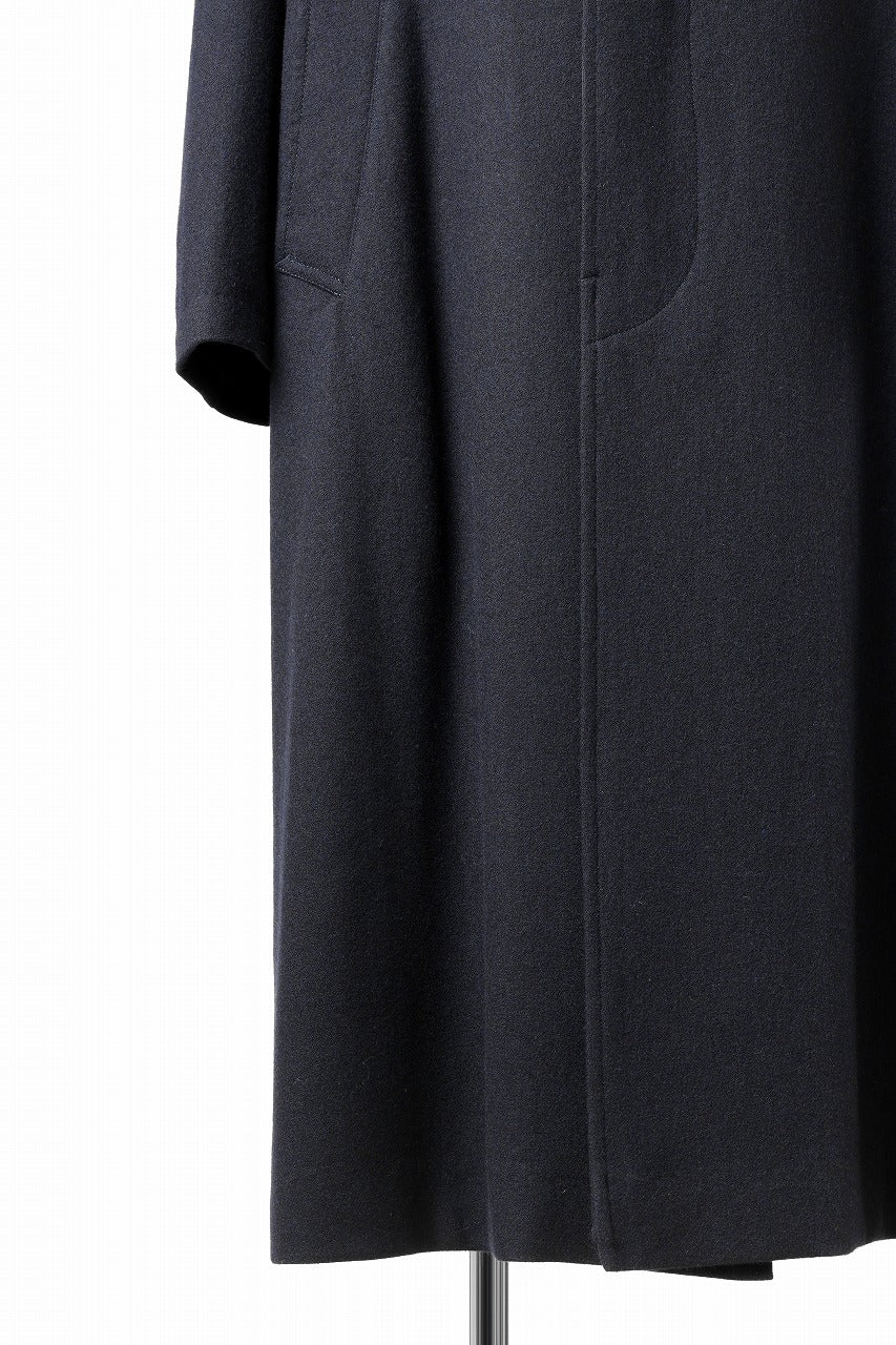 Y's for men  SOUTIEN COLLAR COAT / SMOOTH FLANNEL (NAVY)