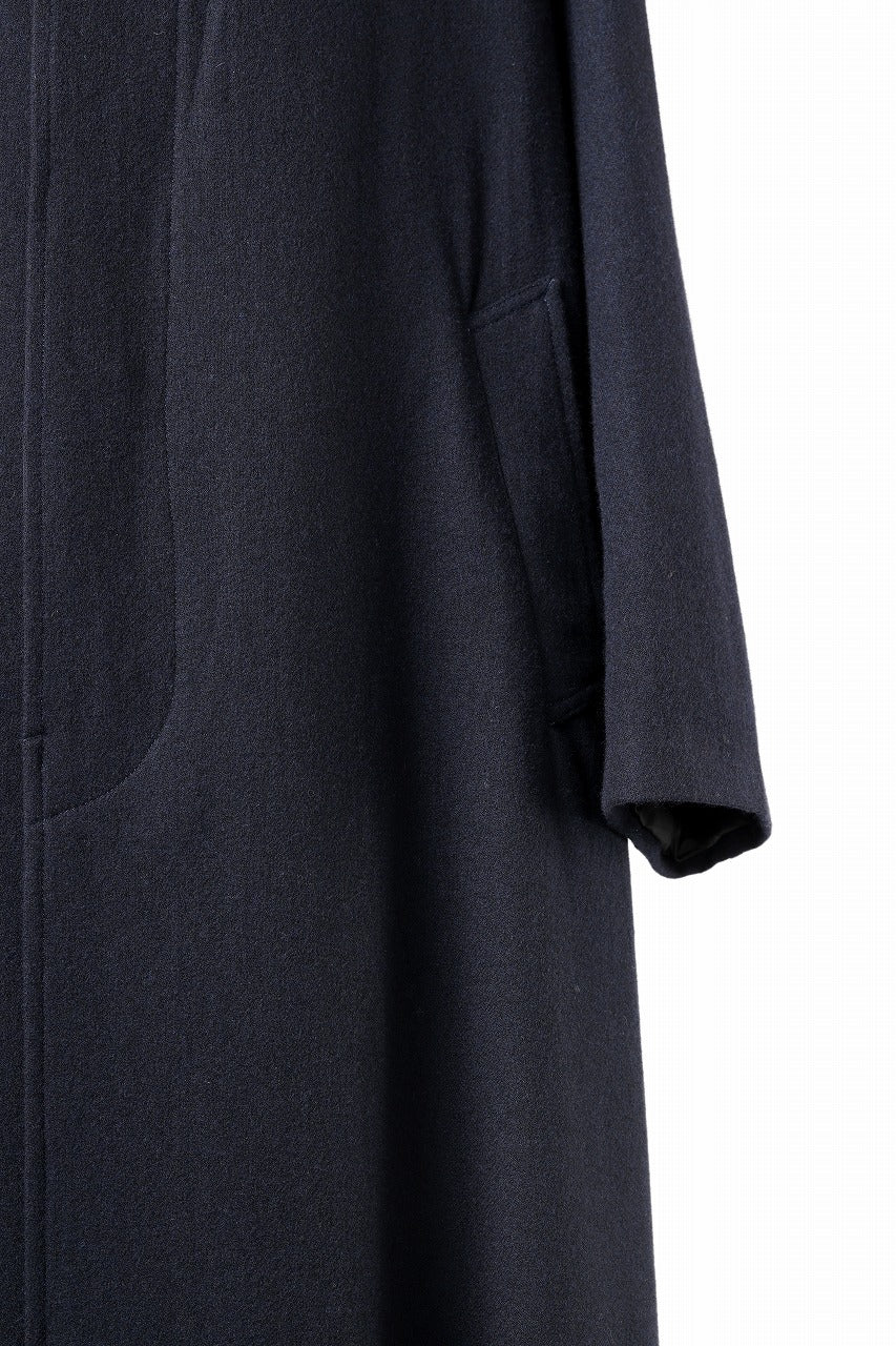 Y's for men  SOUTIEN COLLAR COAT / SMOOTH FLANNEL (NAVY)