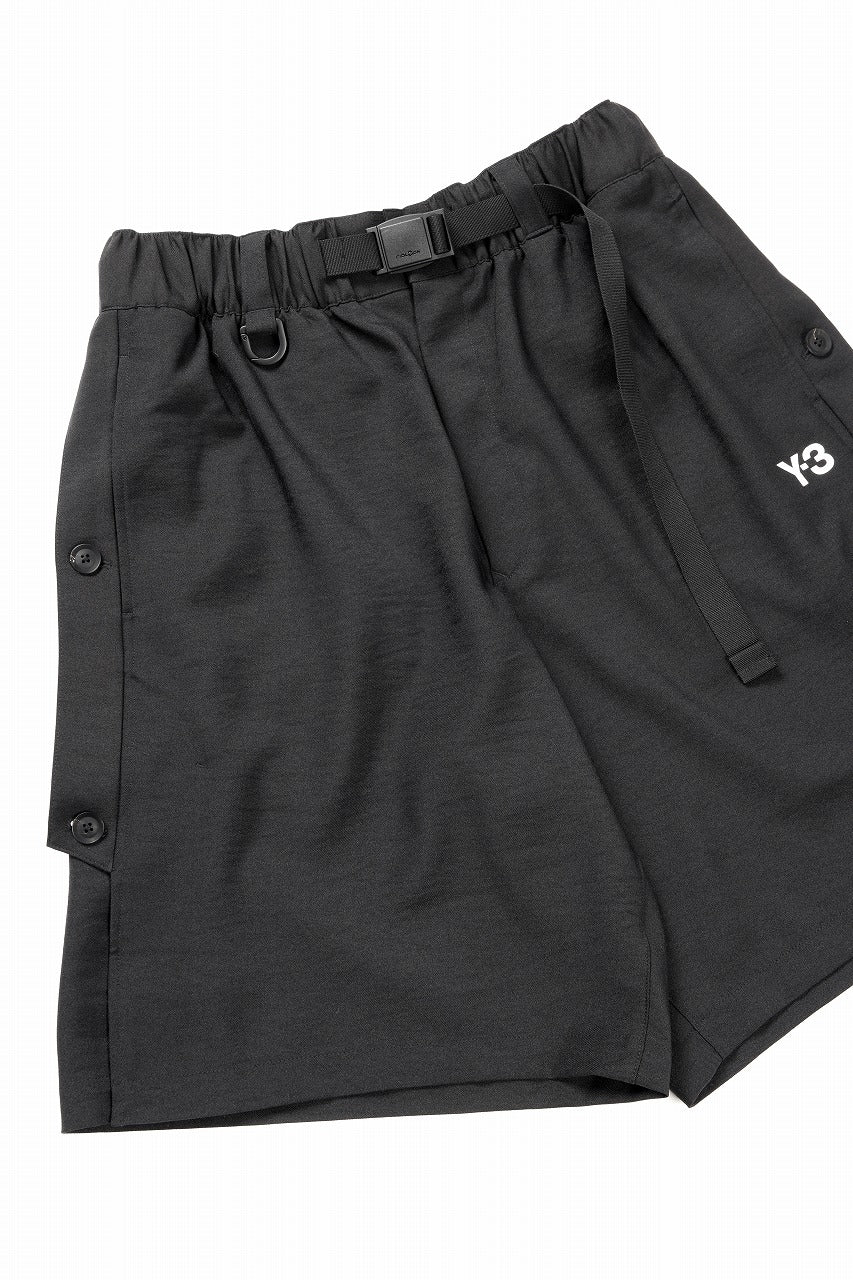 Y-3 Yohji Yamamoto SPORTS UNIFORM 3 STRIPES SHORTS (BLACK)