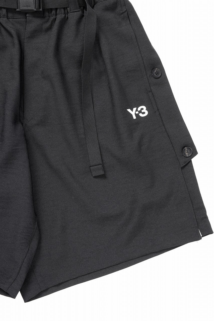 Y-3 Yohji Yamamoto SPORTS UNIFORM 3 STRIPES SHORTS (BLACK)