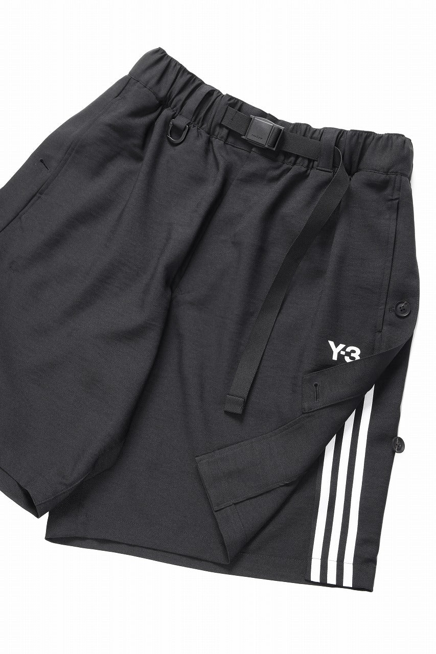 Y-3 Yohji Yamamoto SPORTS UNIFORM 3 STRIPES SHORTS (BLACK)