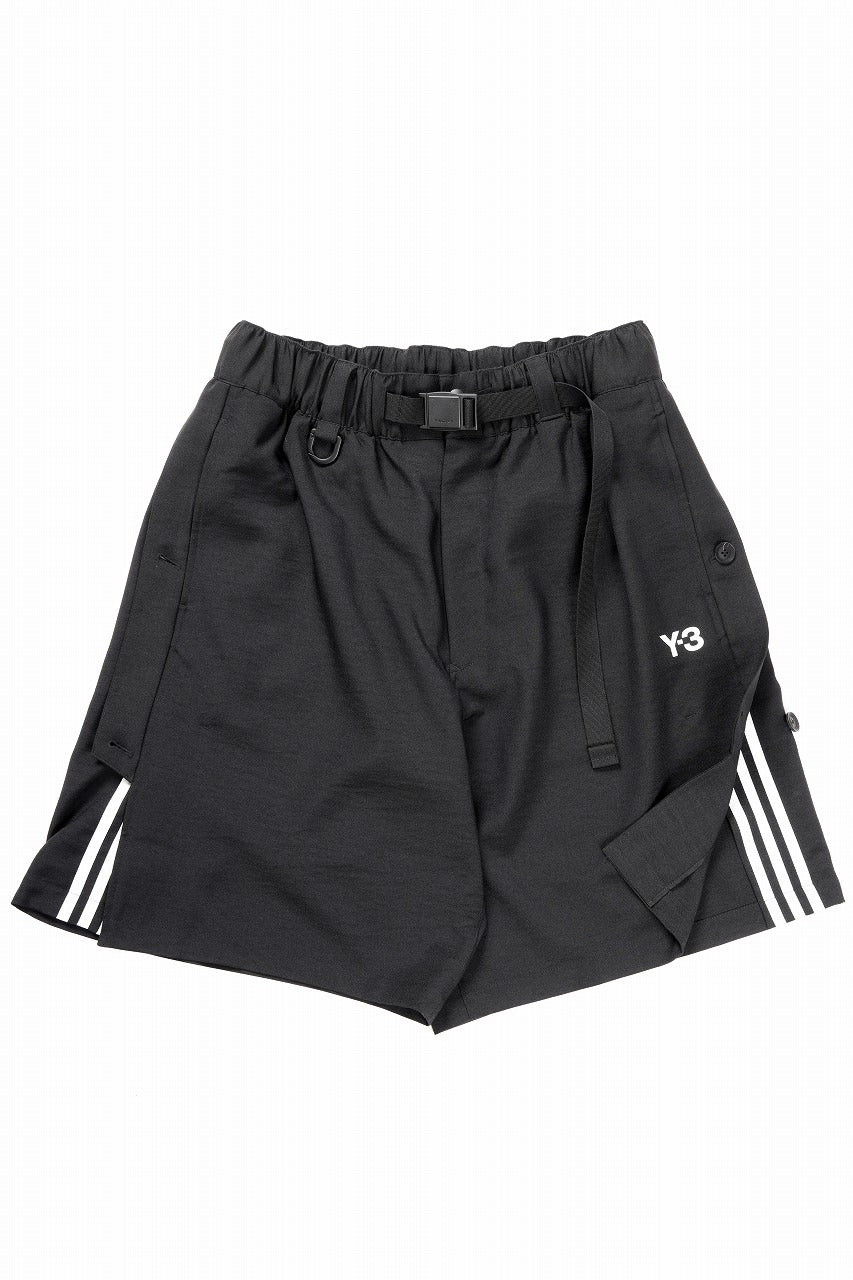 Y-3 Yohji Yamamoto SPORTS UNIFORM 3 STRIPES SHORTS (BLACK)