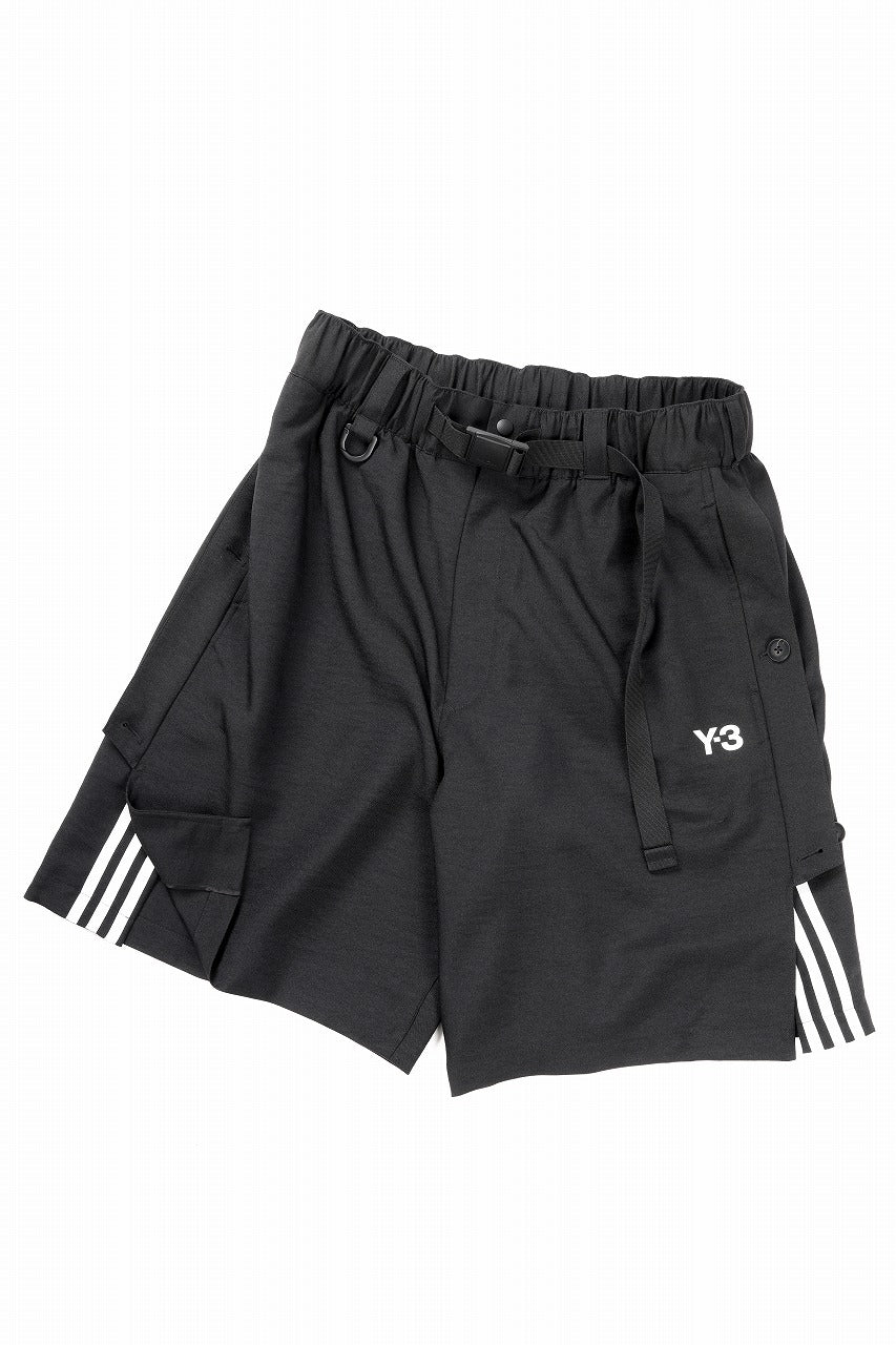 Y-3 Yohji Yamamoto SPORTS UNIFORM 3 STRIPES SHORTS (BLACK)