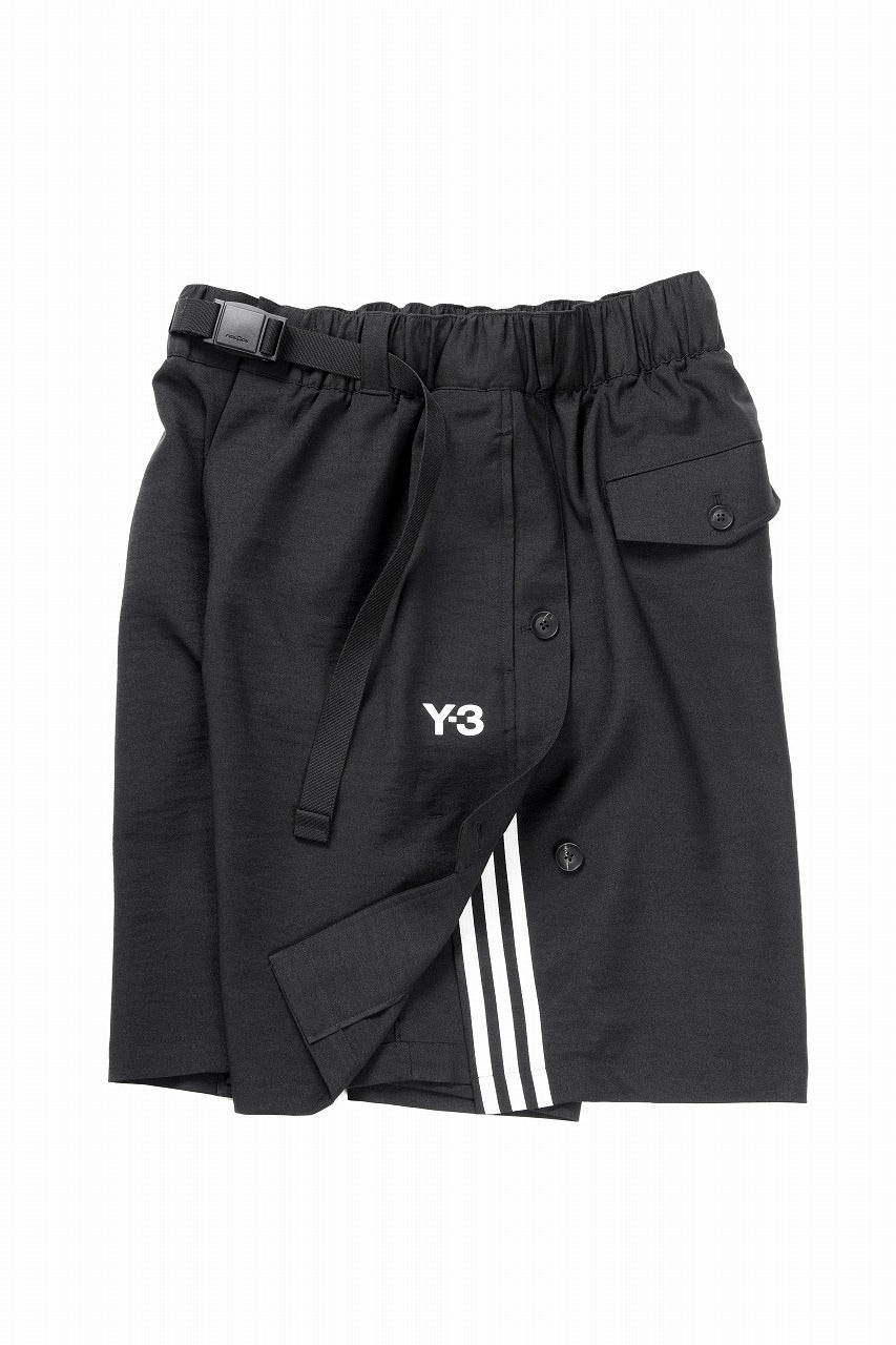 Y-3 Yohji Yamamoto SPORTS UNIFORM 3 STRIPES SHORTS (BLACK)