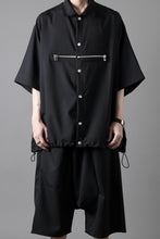 画像をギャラリービューアに読み込む, A.F ARTEFACT FRONT ZIP SQUEEZING SHIRT / TROPICAL WOOL (BLACK)