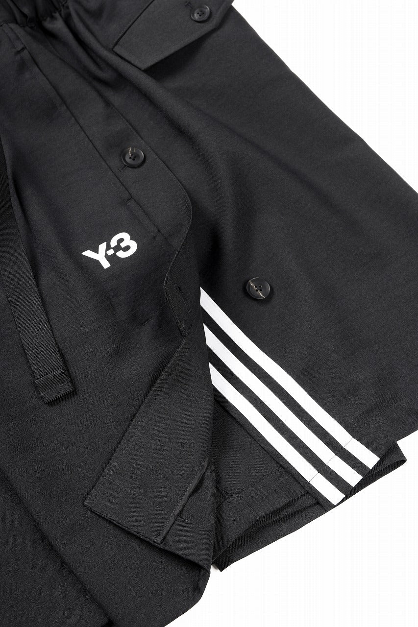 Y-3 Yohji Yamamoto SPORTS UNIFORM 3 STRIPES SHORTS (BLACK)