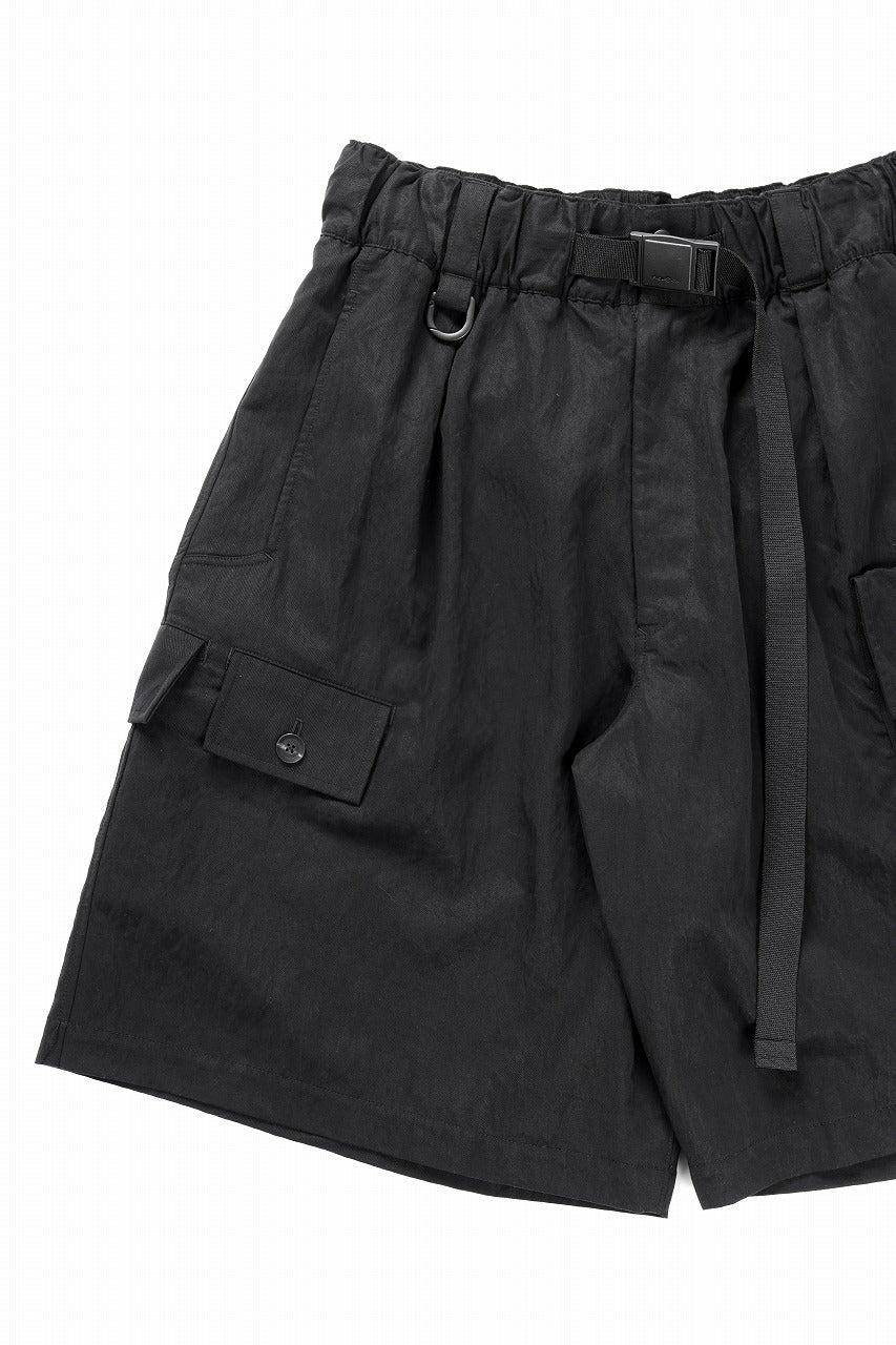 Y-3 Yohji Yamamoto WASH TWILL SHORTS (BLACK)